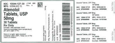 Label (Label Atenolol Tabs 50mg Bpi(10544 127 30) Ranbaxy(63304 622 10) Rev4)